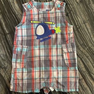 Vitamins Baby Plaid Overall Shorts